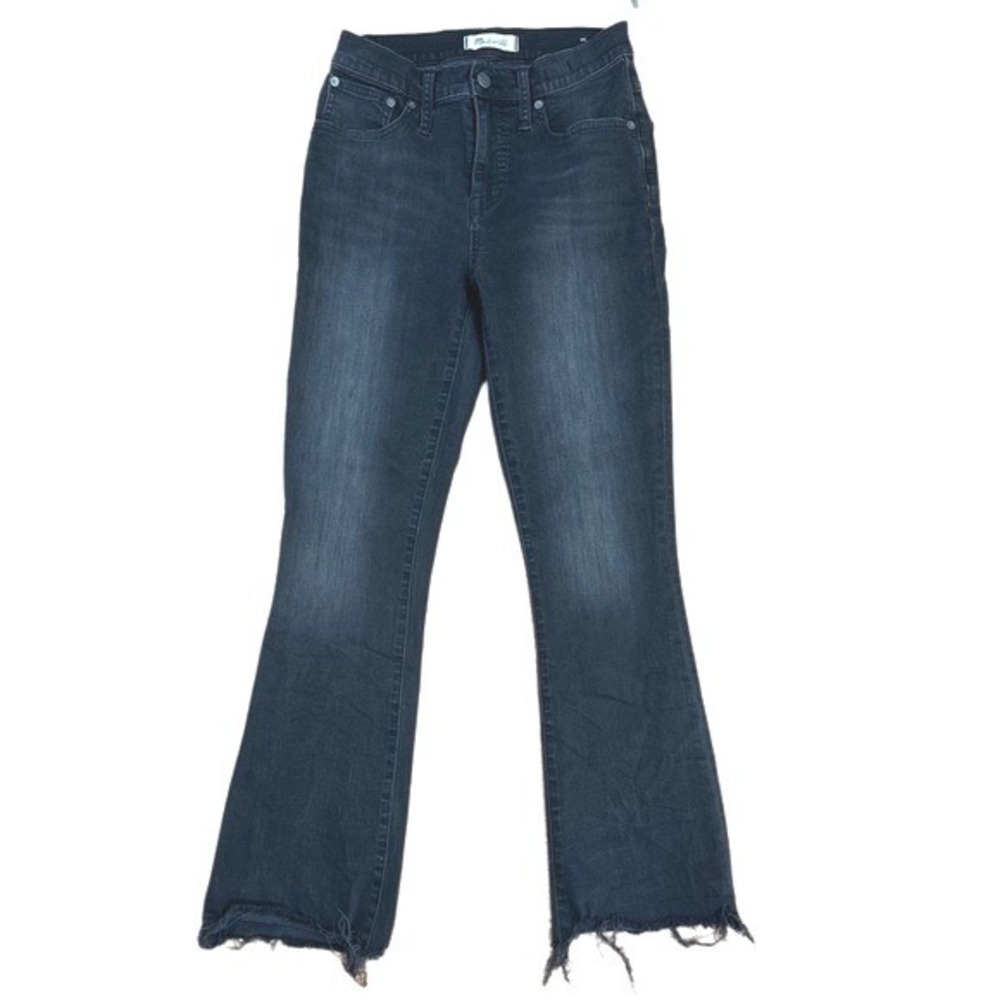 Madewell Tall Cali‎ Demi-Boot Jeans in Berkeley Black: Chewed-Hem Edition Sz 26T - Picture 3 of 7